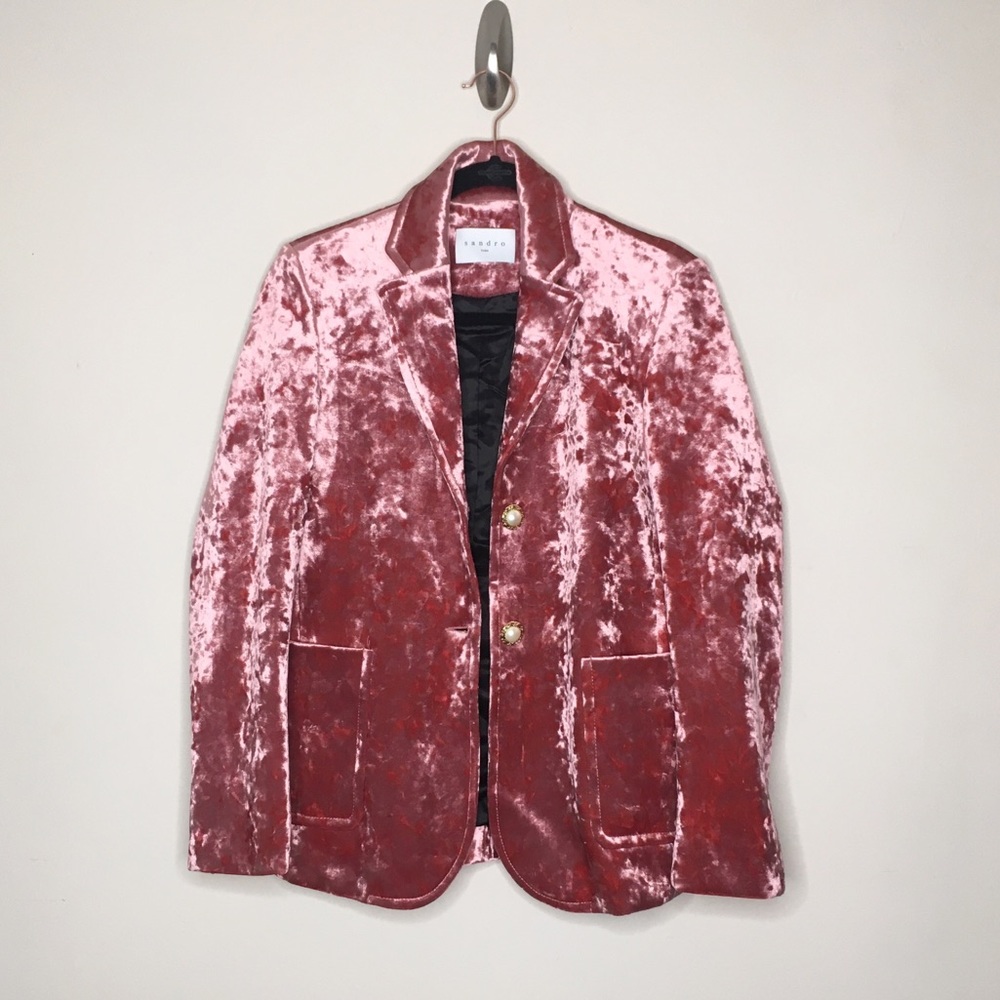 NWT Sandro Velvet Blazer Size 36 Small - Picture 3 of 15